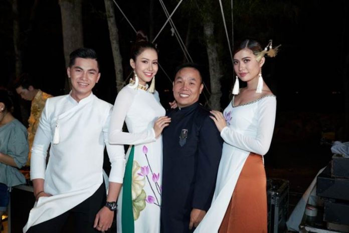 Dàn Hoa hậu, siêu mẫu lộng lẫy trong áo dài Việt Hùng