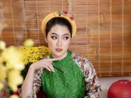Hoa hậu Hoài Thu diện áo dài truyền thốn